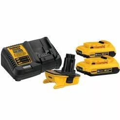 Dewalt DCA2203C 20V MAX Lithium-Ion Battery/Charger/Adapter Kit For 18V Cordless Tools With 2 Batteries (2 Ah)