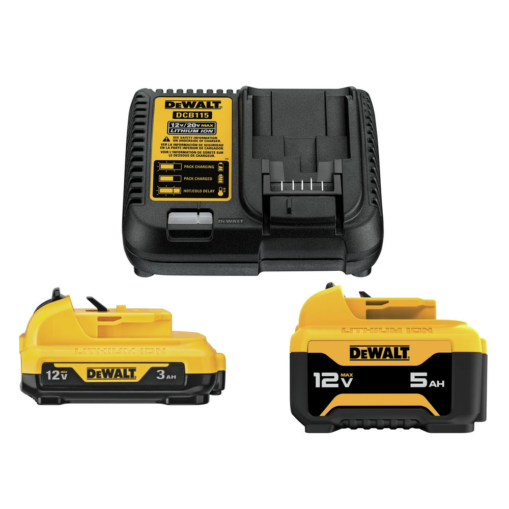 Dewalt DCB135C 2-Piece 12V 3 Ah / 5 Ah Lithium-Ion Batteries And Charger Starter Kit 1 Dewalt DCB135C 2-Piece 12V 3 Ah / 5 Ah Lithium-Ion Batteries And Charger Starter Kit