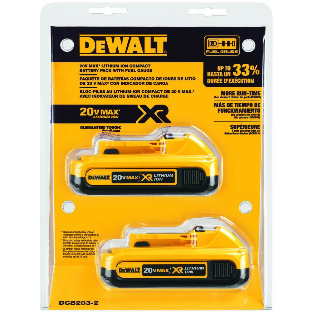 Dewalt DCB203-2 (2) 20V MAX 2 Ah Lithium-Ion Compact Batteries 2 Dewalt DCB203-2 (2) 20V MAX 2 Ah Lithium-Ion Compact Batteries - Image 2