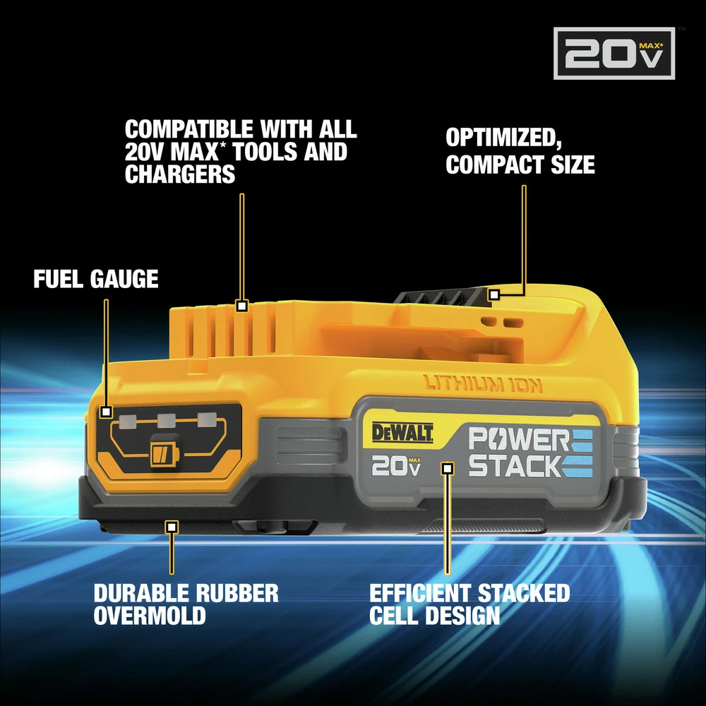 Dewalt DCBP034C 20V MAX POWERSTACK Compact Lithium-Ion Battery And Charger Starter Kit 7 Dewalt DCBP034C 20V MAX POWERSTACK Compact Lithium-Ion Battery And Charger Starter Kit - Image 7