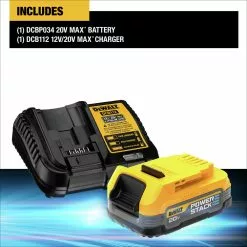 Dewalt DCBP034C 20V MAX POWERSTACK Compact Lithium-Ion Battery And Charger Starter Kit 20 Dewalt DCBP034C 20V MAX POWERSTACK Compact Lithium-Ion Battery And Charger Starter Kit -Dewalt Shop dewndcbp034c g