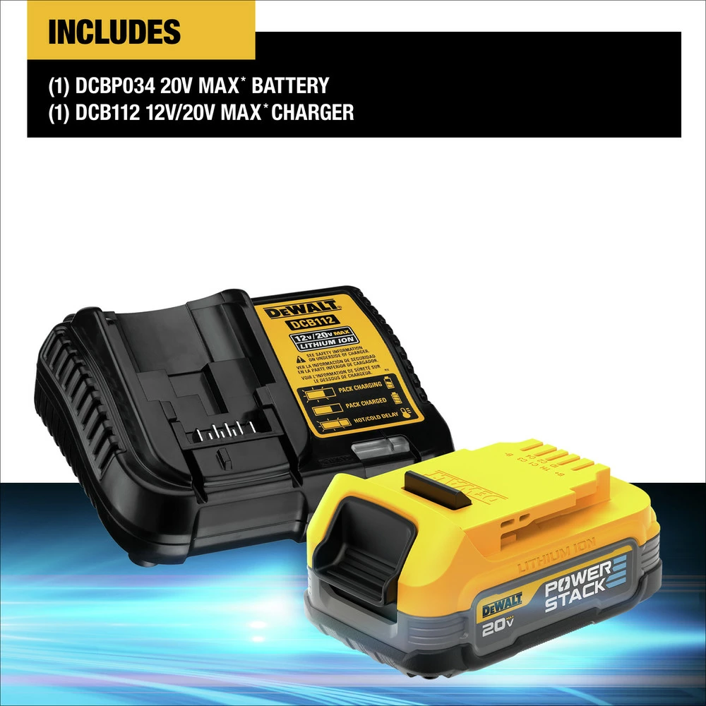 Dewalt DCBP034C 20V MAX POWERSTACK Compact Lithium-Ion Battery And Charger Starter Kit 8 Dewalt DCBP034C 20V MAX POWERSTACK Compact Lithium-Ion Battery And Charger Starter Kit - Image 8