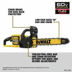 Dewalt DCCS670B 60V MAX Brushless 16 In. Chainsaw (Tool Only) -Dewalt Shop dewndccs670b j