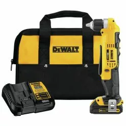 Dewalt DCD740C1 20V MAX Lithium-Ion Compact 3/8 In. Cordless Right Angle Drill Kit (1.5 Ah)