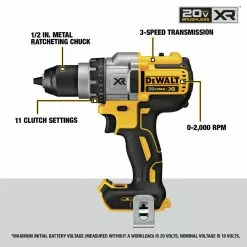 Dewalt DCD991B 20V MAX XR Lithium-Ion Brushless 3-Speed 1/2 In. Cordless Drill Driver (Tool Only) -Dewalt Shop dewndcd991b c