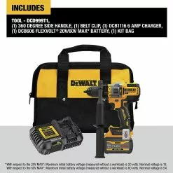 Dewalt DCD999T1 20V MAX Brushless Lithium-Ion 1/2 In. Cordless Hammer Drill Driver Kit With FLEXVOLT ADVANTAGE (6 Ah) 14 Dewalt DCD999T1 20V MAX Brushless Lithium-Ion 1/2 In. Cordless Hammer Drill Driver Kit With FLEXVOLT ADVANTAGE (6 Ah) -Dewalt Shop dewndcd999t1 f