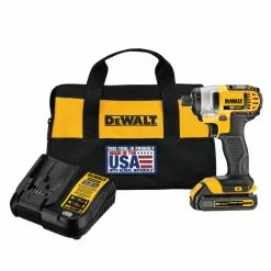 Dewalt DCF885C1 20V MAX Brushed Lithium-Ion 1/4 In. Cordless Impact Driver Kit (1.5 Ah)