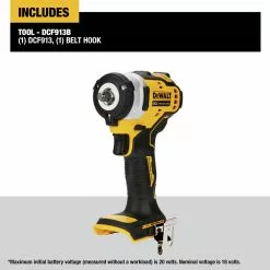 Dewalt DCF913B 20V MAX Brushless Lithium-Ion 3/8 In. Cordless Impact Wrench With Hog Ring Anvil (Tool Only) -Dewalt Shop dewndcf913b f
