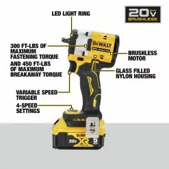 Dewalt DCF923P2 ATOMIC 20V MAX Brushless Lithium-Ion 3/8 In. Cordless Impact Wrench With Hog Ring Anvil Kit With 2 Batteries (5 Ah) 22 Dewalt DCF923P2 ATOMIC 20V MAX Brushless Lithium-Ion 3/8 In. Cordless Impact Wrench With Hog Ring Anvil Kit With 2 Batteries (5 Ah) -Dewalt Shop dewndcf923p2 j