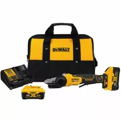 Dewalt DCG413FR2 5 In. 125 Mm 20V MAX XR Brushless Flathead Paddle Switch Small Angle Grinder Kit With Kickback Brake