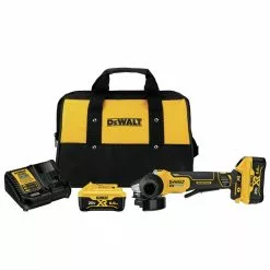 Dewalt DCG413R2 20V MAX XR Brushless Lithium-Ion 4-1/2 In. Cordless Paddle Switch Small Angle Grinder With Kickback Brake Kit With (2) 6 Ah Batteries