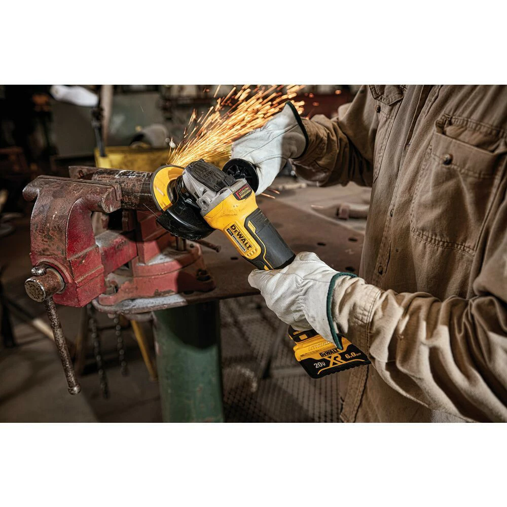 Dewalt DCG413R2 20V MAX XR Brushless Lithium-Ion 4-1/2 In. Cordless Paddle Switch Small Angle Grinder With Kickback Brake Kit With (2) 6 Ah Batteries 4 Dewalt DCG413R2 20V MAX XR Brushless Lithium-Ion 4-1/2 In. Cordless Paddle Switch Small Angle Grinder With Kickback Brake Kit With (2) 6 Ah Batteries - Image 4