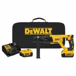 Dewalt DCH133M2 20V MAX XR Lithium-Ion D-Handle SDS-Plus 1 In. Cordless Rotary Hammer Kit With 2 Batteries (4 Ah)