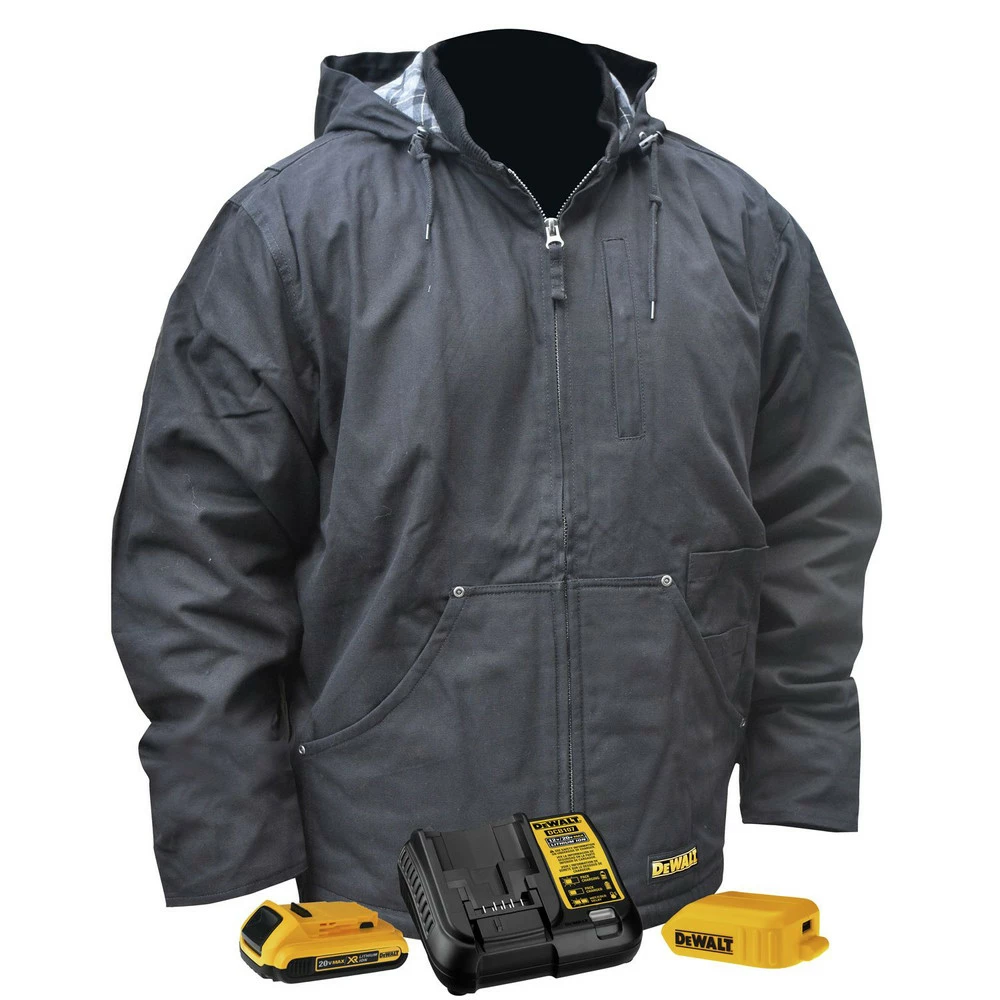 Dewalt DCHJ076ABD1-M 20V MAX Li-Ion Heavy Duty Heated Work Coat Kit - Medium 1 Dewalt DCHJ076ABD1-M 20V MAX Li-Ion Heavy Duty Heated Work Coat Kit - Medium