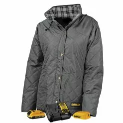 Dewalt DCHJ084CD1-XS 20V MAX Li-Ion Charcoal Women's Flannel Lined Diamond Quilted Heated Jacket Kit - XS