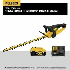 Dewalt DCHT820P1 20V MAX Brushed Lithium-Ion 22 In. Cordless Hedge Trimmer Kit (5 Ah) -Dewalt Shop dewndcht820p1 h