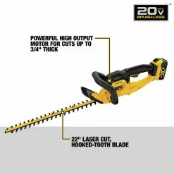 Dewalt DCHT820P1 20V MAX Brushed Lithium-Ion 22 In. Cordless Hedge Trimmer Kit (5 Ah) -Dewalt Shop dewndcht820p1 i