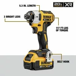 Dewalt DCK299P2 2-Tool Combo Kit - 20V MAX XR Brushless Cordless Hammer Drill & Impact Driver Kit With 2 Batteries (5 Ah) -Dewalt Shop dewndck299p2 o