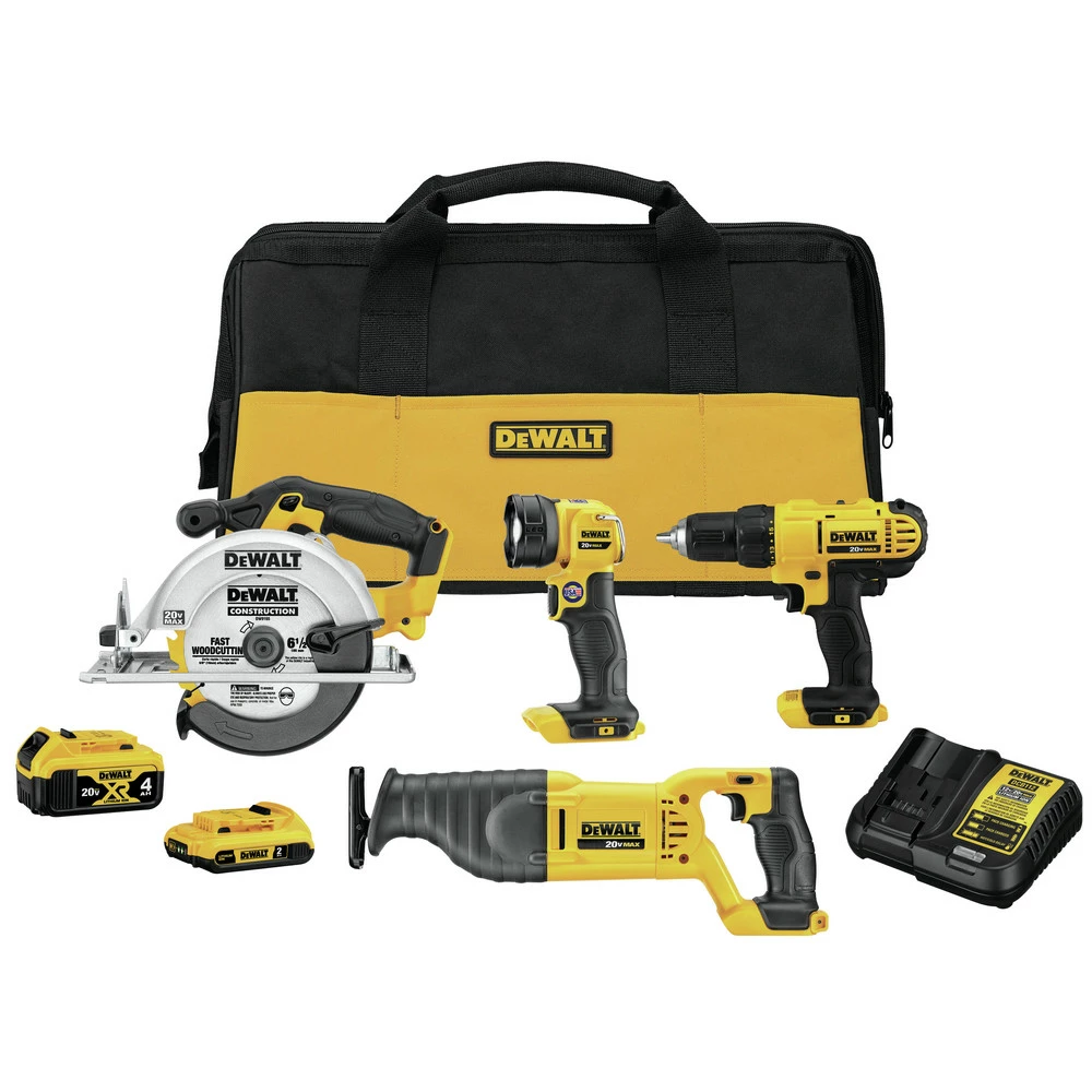 Dewalt DCK445D1M1 20V MAX Lithium-Ion Cordless 4-Tool Combo Kit (2 Ah/4 Ah) 1 Dewalt DCK445D1M1 20V MAX Lithium-Ion Cordless 4-Tool Combo Kit (2 Ah/4 Ah)