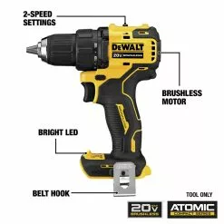 Dewalt DCK489D2 ATOMIC 20V MAX Brushless Lithium-Ion Cordless 4-Tool Combo Kit (2 Ah) -Dewalt Shop dewndck489d2 j