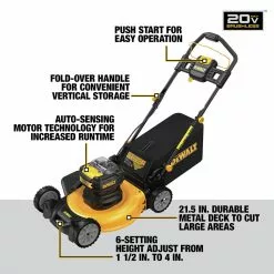 Dewalt DCMWP233U2 2X 20V MAX Brushless Lithium-Ion 21-1/2 In. Cordless Push Mower Kit With 2 Batteries (10 Ah) -Dewalt Shop dewndcmwp233u2 c