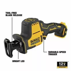 Dewalt DCS312B XTREME 12V MAX Brushless Lithium-Ion One-Handed Cordless Reciprocating Saw (Tool Only) 15 Dewalt DCS312B XTREME 12V MAX Brushless Lithium-Ion One-Handed Cordless Reciprocating Saw (Tool Only) -Dewalt Shop dewndcs312b h
