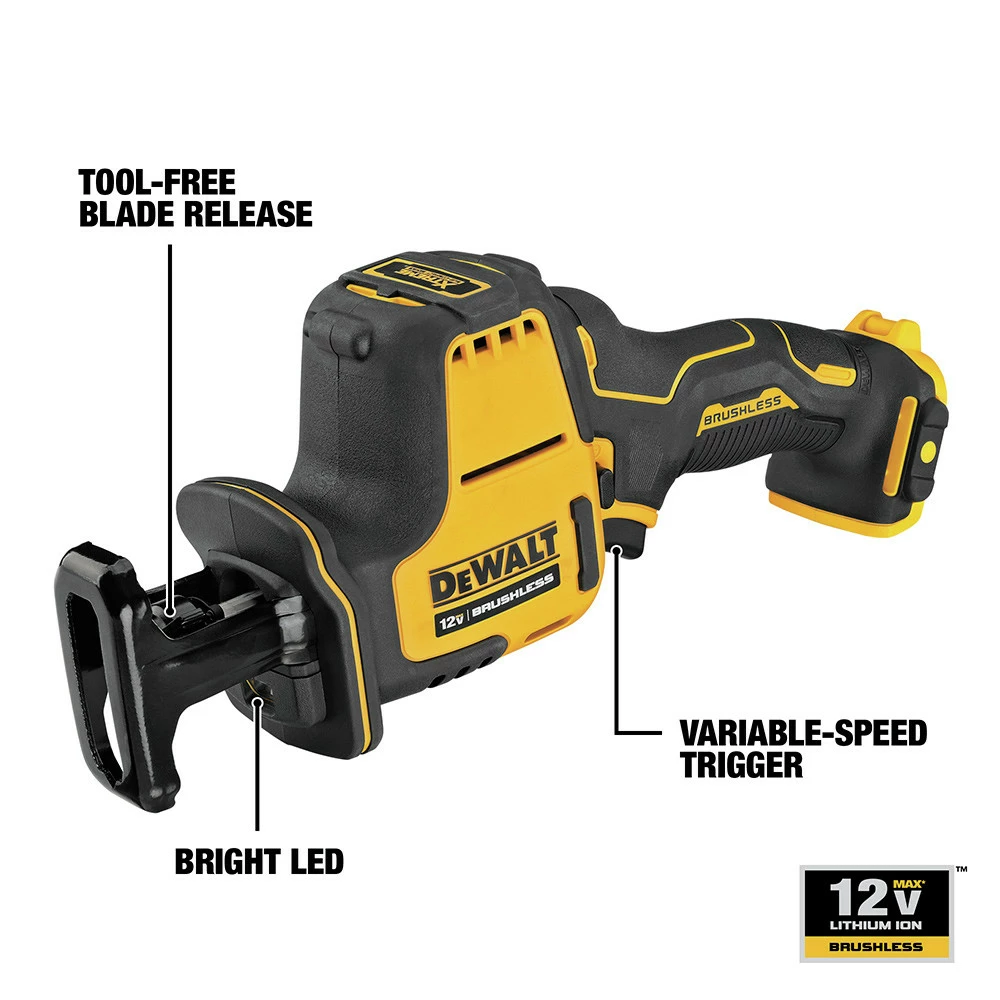 Dewalt DCS312B XTREME 12V MAX Brushless Lithium-Ion One-Handed Cordless Reciprocating Saw (Tool Only) 3 Dewalt DCS312B XTREME 12V MAX Brushless Lithium-Ion One-Handed Cordless Reciprocating Saw (Tool Only) - Image 3