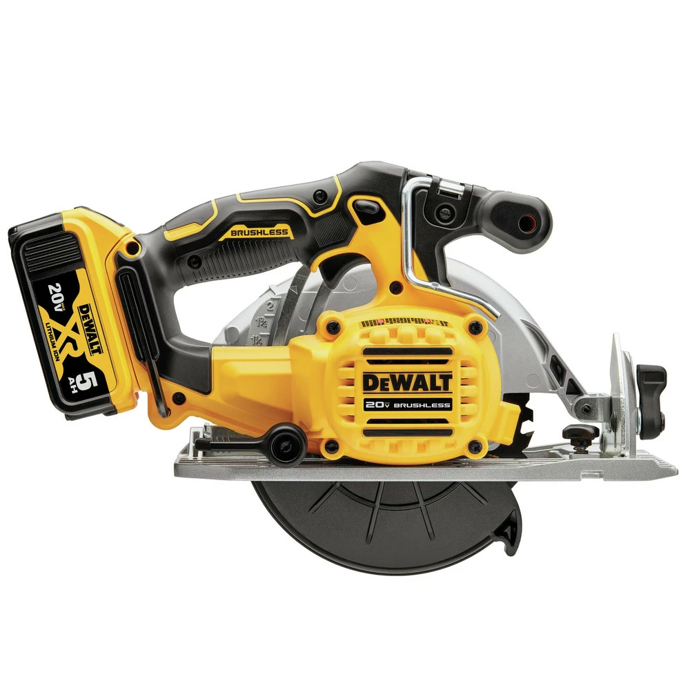 Dewalt DCS565P1 20V MAX Brushless Lithium-Ion 6-1/2 In. Cordless Circular Saw Kit (5 Ah) 5 Dewalt DCS565P1 20V MAX Brushless Lithium-Ion 6-1/2 In. Cordless Circular Saw Kit (5 Ah) - Image 5
