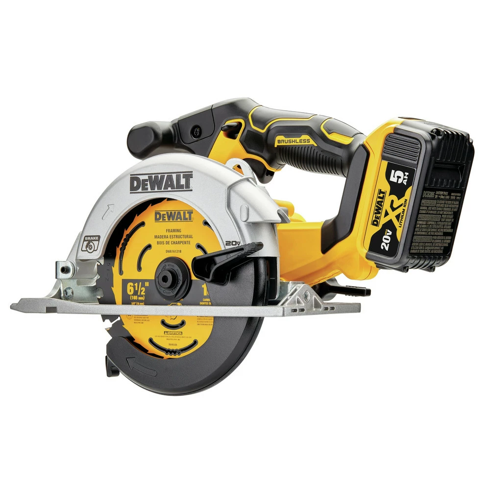 Dewalt DCS565P1 20V MAX Brushless Lithium-Ion 6-1/2 In. Cordless Circular Saw Kit (5 Ah) 6 Dewalt DCS565P1 20V MAX Brushless Lithium-Ion 6-1/2 In. Cordless Circular Saw Kit (5 Ah) - Image 6