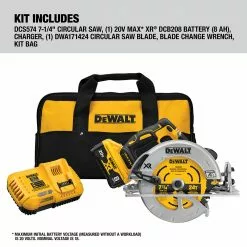 Dewalt DCS574W1 20V MAX XR POWER DETECT Brushless Lithium-Ion 7-1/4 In. Cordless Circular Saw Kit (8 Ah) -Dewalt Shop dewndcs574w1 h
