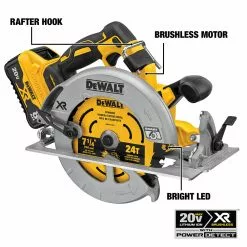 Dewalt DCS574W1 20V MAX XR POWER DETECT Brushless Lithium-Ion 7-1/4 In. Cordless Circular Saw Kit (8 Ah) -Dewalt Shop dewndcs574w1 i