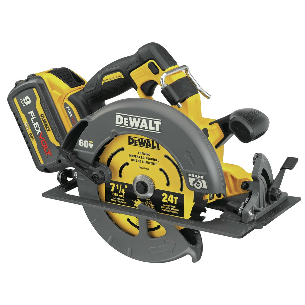 Dewalt DCS578X1 FLEXVOLT 60V MAX Brushless Lithium-Ion 7-1/4 In. Cordless Circular Saw Kit With Brake And (1) 9 Ah Battery 2 Dewalt DCS578X1 FLEXVOLT 60V MAX Brushless Lithium-Ion 7-1/4 In. Cordless Circular Saw Kit With Brake And (1) 9 Ah Battery - Image 2