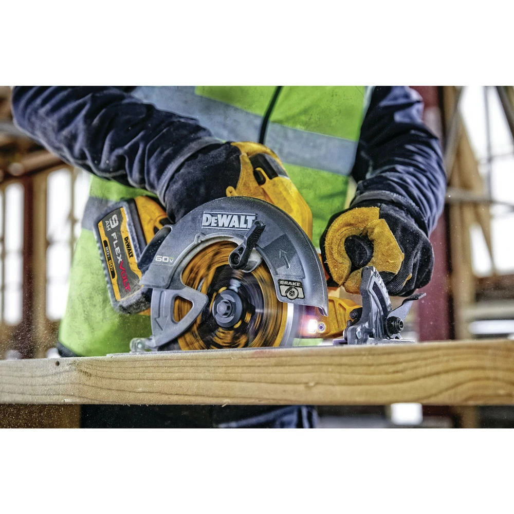 Dewalt DCS578X1 FLEXVOLT 60V MAX Brushless Lithium-Ion 7-1/4 In. Cordless Circular Saw Kit With Brake And (1) 9 Ah Battery 9 Dewalt DCS578X1 FLEXVOLT 60V MAX Brushless Lithium-Ion 7-1/4 In. Cordless Circular Saw Kit With Brake And (1) 9 Ah Battery - Image 9