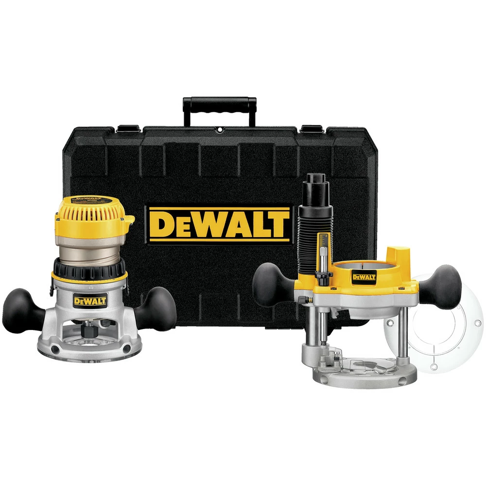 Dewalt DW618PK 2-1/4 HP EVS Fixed Base & Plunge Router Combo Kit With Hard Case 1 Dewalt DW618PK 2-1/4 HP EVS Fixed Base & Plunge Router Combo Kit With Hard Case