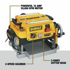 Dewalt DW735 120V 15 Amp 13 In. Corded Three Knife Two Speed Thickness Planer -Dewalt Shop dewndw735 o