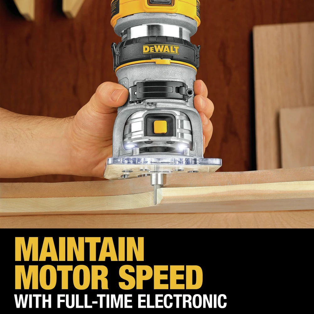 Dewalt DWP611 110V 7 Amp Variable Speed 1-1/4 HP Corded Compact Router With LED 10 Dewalt DWP611 110V 7 Amp Variable Speed 1-1/4 HP Corded Compact Router With LED - Image 10