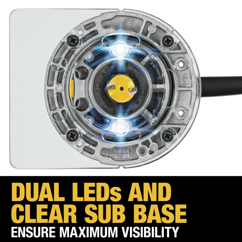 Dewalt DWP611 110V 7 Amp Variable Speed 1-1/4 HP Corded Compact Router With LED 11 Dewalt DWP611 110V 7 Amp Variable Speed 1-1/4 HP Corded Compact Router With LED - Image 11