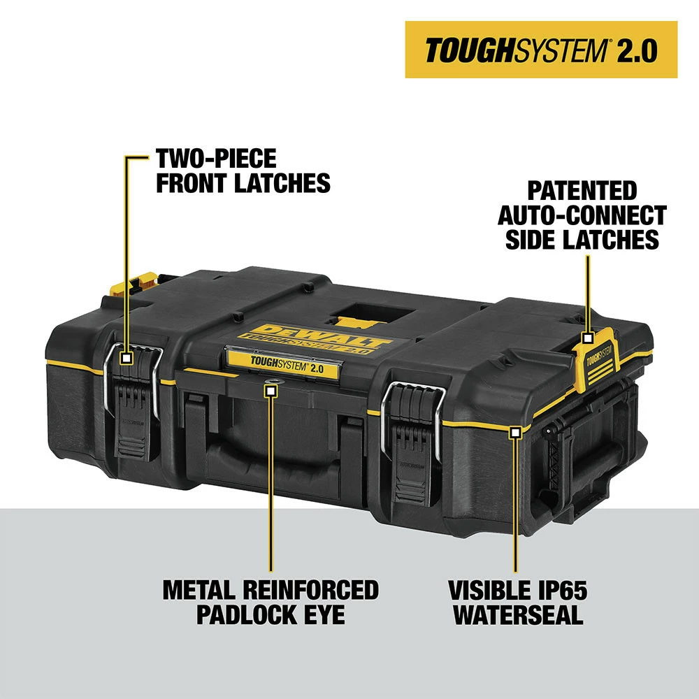 Dewalt DWST08165 14-3/4 In. X 14-3/4 In. X 7 In. TOUGHSYSTEM 2.0 Tool Box - Black 2 Dewalt DWST08165 14-3/4 In. X 14-3/4 In. X 7 In. TOUGHSYSTEM 2.0 Tool Box - Black - Image 2